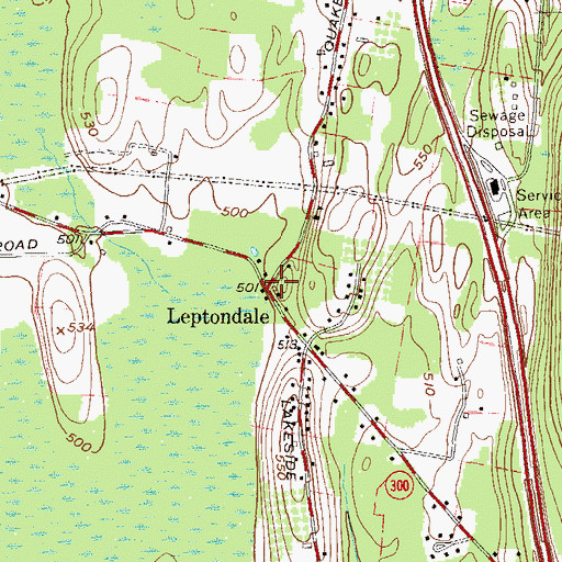 Topographic Map of Leptondale, NY