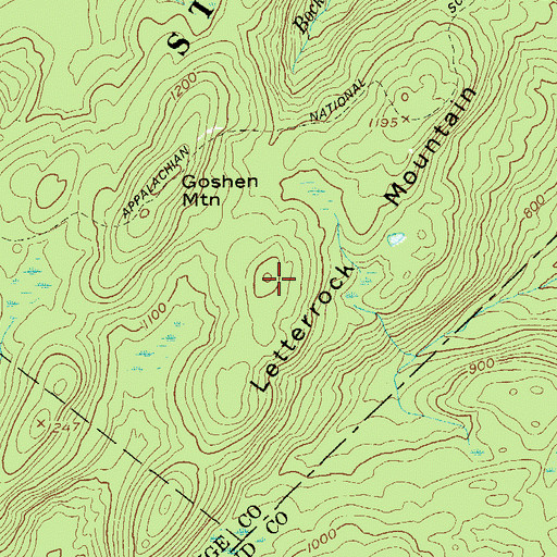 Topographic Map of Letterrock Mountain, NY