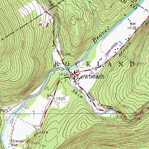 Topographic Map of Lewbeach, NY
