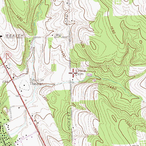 Topographic Map of Lewis Cemetery, NY