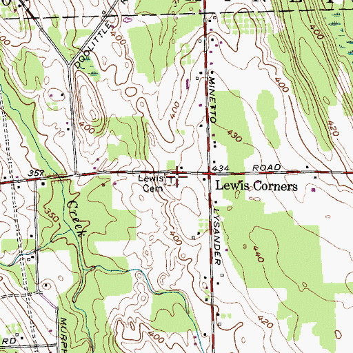 Topographic Map of Lewis Cemetery, NY