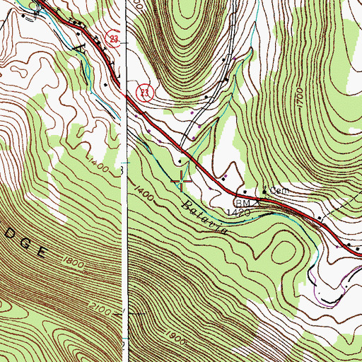 Topographic Map of Lewis Creek, NY