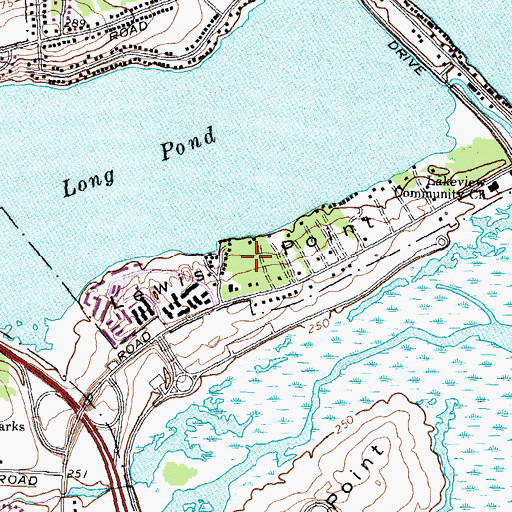 Topographic Map of Lewis Point, NY