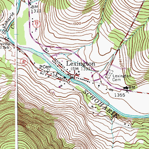Topographic Map of Lexington, NY