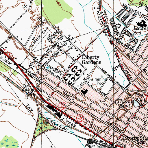 Topographic Map of Liberty Gardens, NY