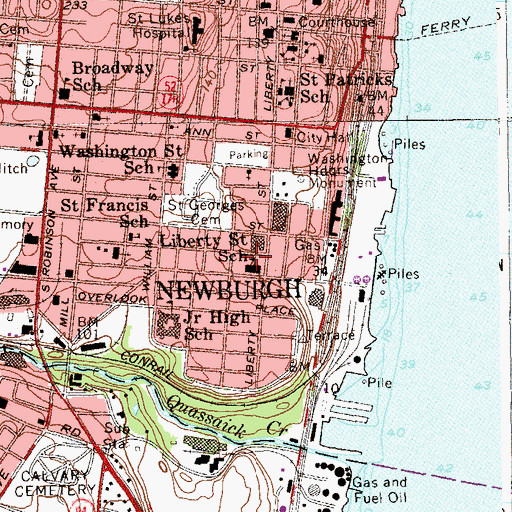 Topographic Map of Liberty Street School, NY