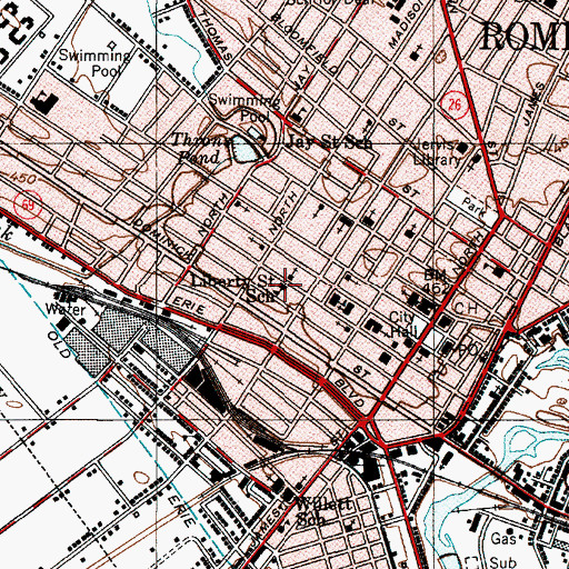 Topographic Map of Liberty Street School (historical), NY