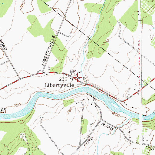 Topographic Map of Libertyville, NY
