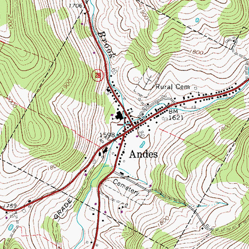 Topographic Map of Liddle Brook, NY