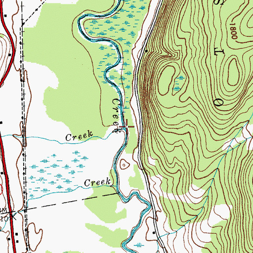 Topographic Map of Lidell Creek, NY