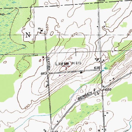 Topographic Map of Lidke Hill, NY