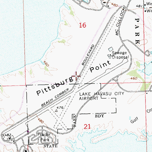 Topographic Map of Pittsburg Point, AZ