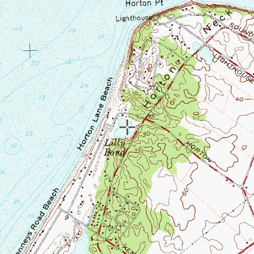 Topographic Map of Lilly Pond, NY