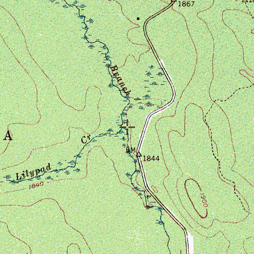 Topographic Map of Lilypad Creek, NY