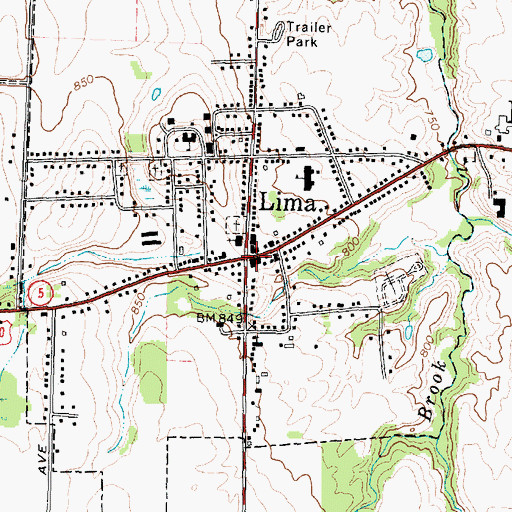 Topographic Map of Lima, NY