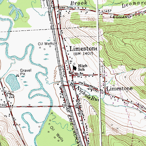 Topographic Map of Limestone, NY