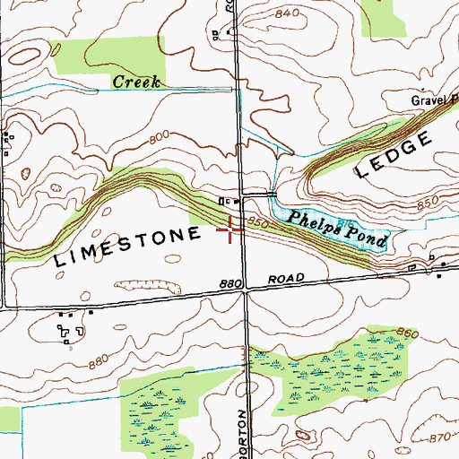 Topographic Map of Limestone Ledge, NY
