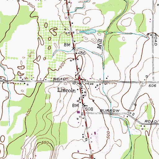Topographic Map of Lincoln, NY
