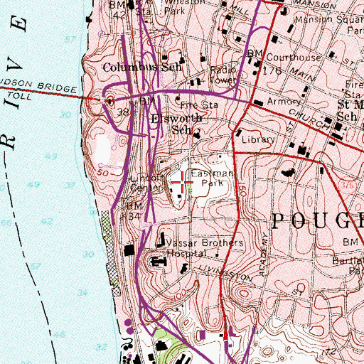 Topographic Map of Lincoln Center Park, NY