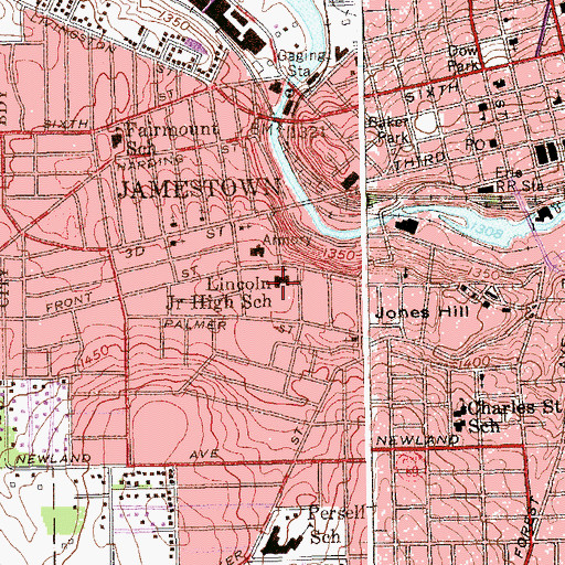 Topographic Map of Abraham Lincoln Elementary School, NY