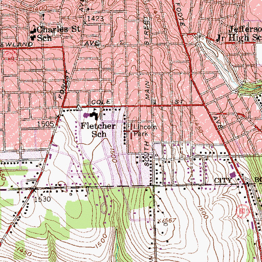 Topographic Map of Lincoln Park, NY