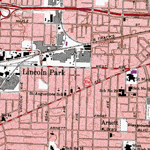 Topographic Map of Lincoln Park, NY