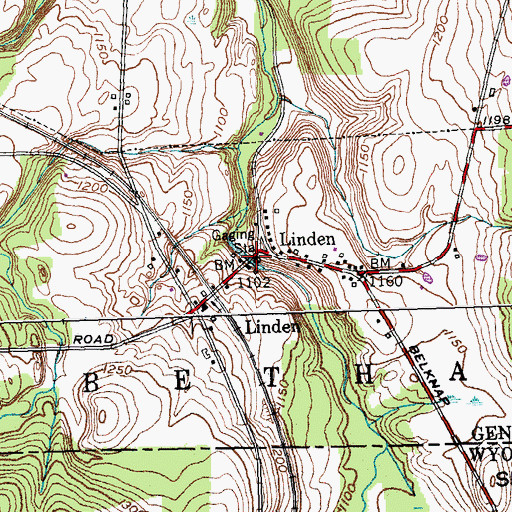 Topographic Map of Linden, NY