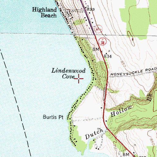 Topographic Map of Lindenwood Cove, NY