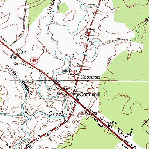 Topographic Map of Link Cemetery, NY