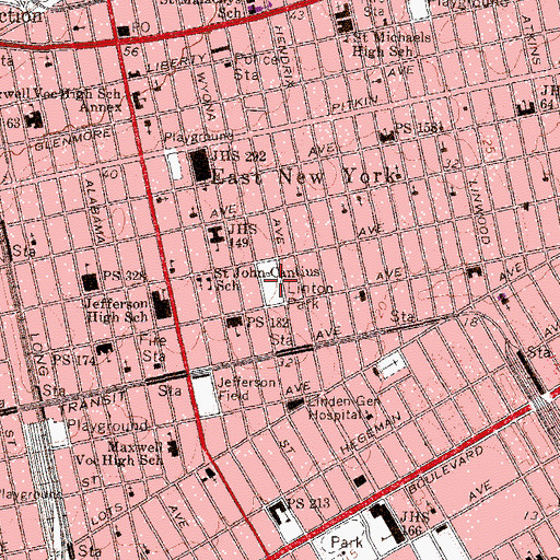 Topographic Map of Doctor Martin Luther King Junior Park, NY