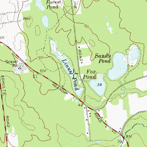 Topographic Map of Linus Pond, NY