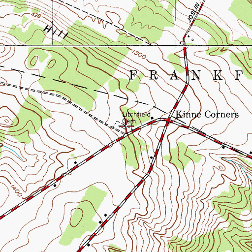 Topographic Map of Litchfield Cemetery, NY