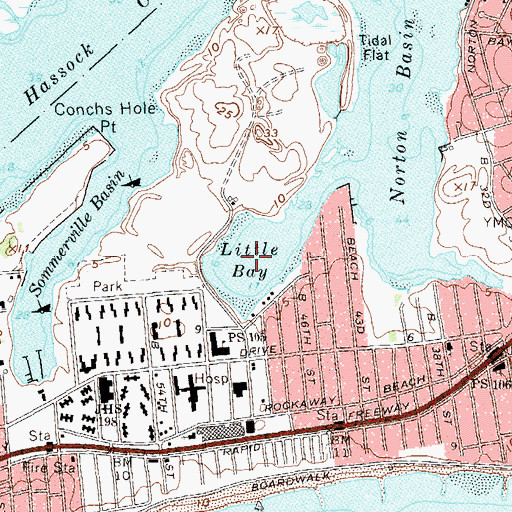 Topographic Map of Little Bay, NY