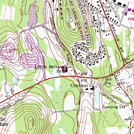 Topographic Map of Little Britain Elementary School, NY