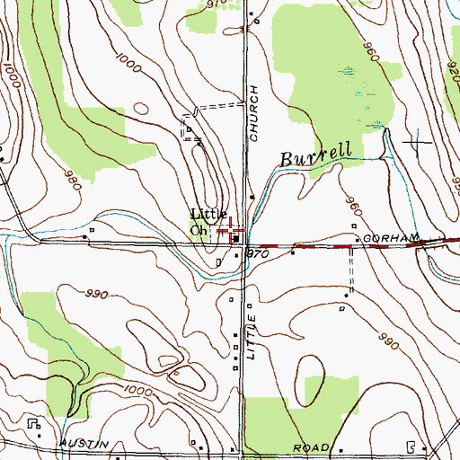 Topographic Map of Little Church, NY