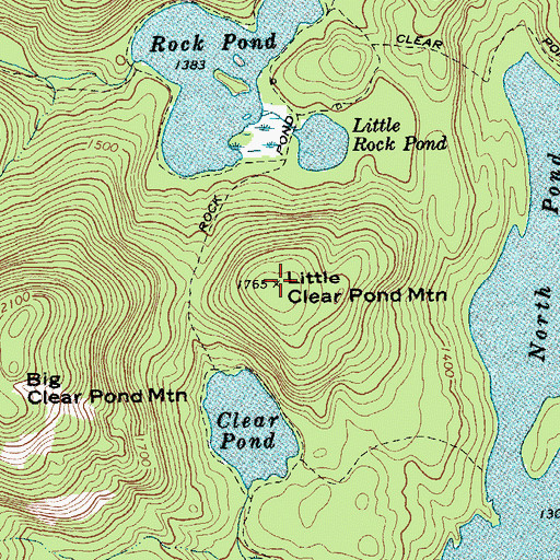 Topographic Map of Little Clear Pond Mountain, NY