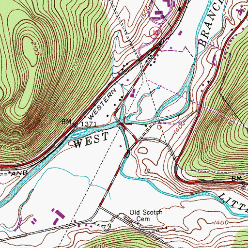 Topographic Map of Little Delaware River, NY