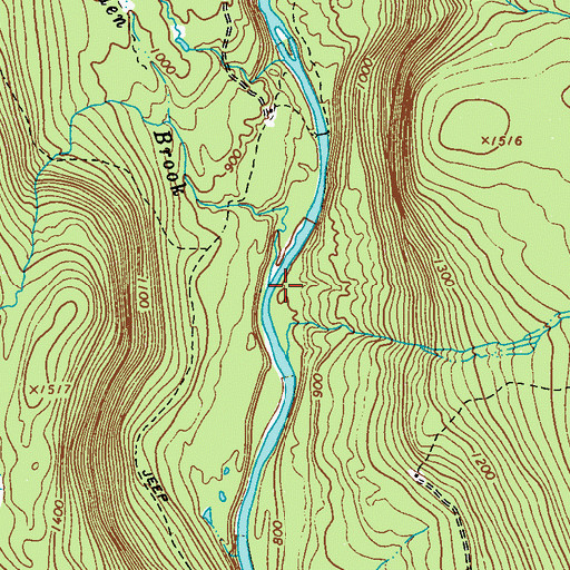 Topographic Map of Little Eden Brook, NY