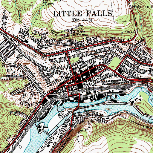 Topographic Map of Little Falls, NY