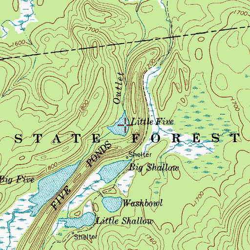 Topographic Map of Little Five, NY