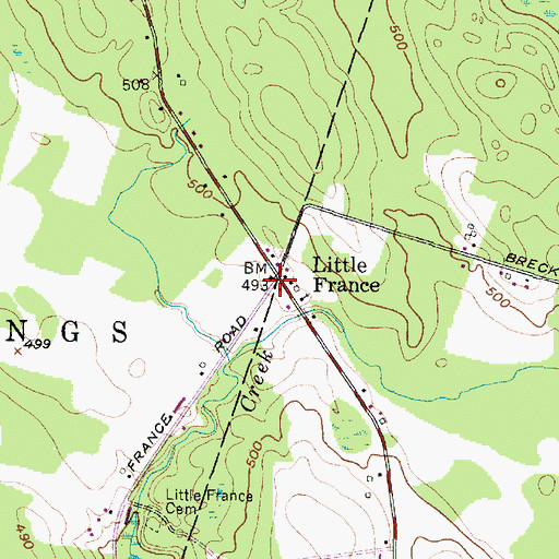 Topographic Map of Little France, NY