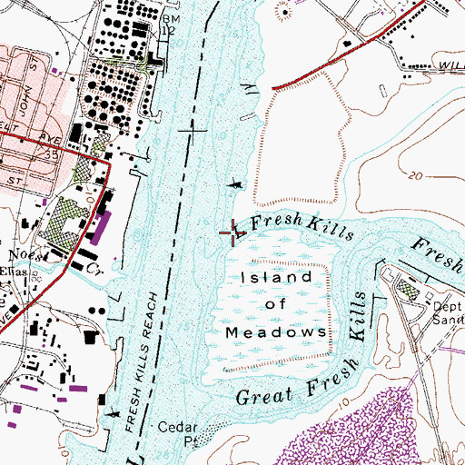 Topographic Map of Little Fresh Kills, NY