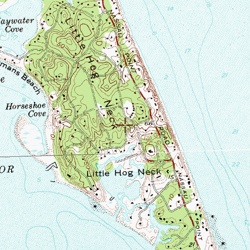 Topographic Map of Little Hog Neck, NY