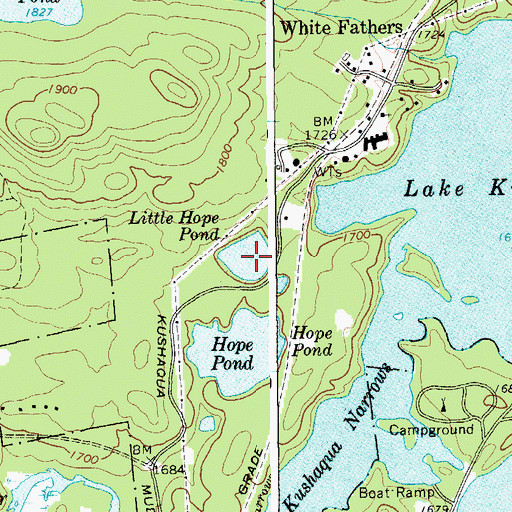 Topographic Map of Little Hope Pond, NY