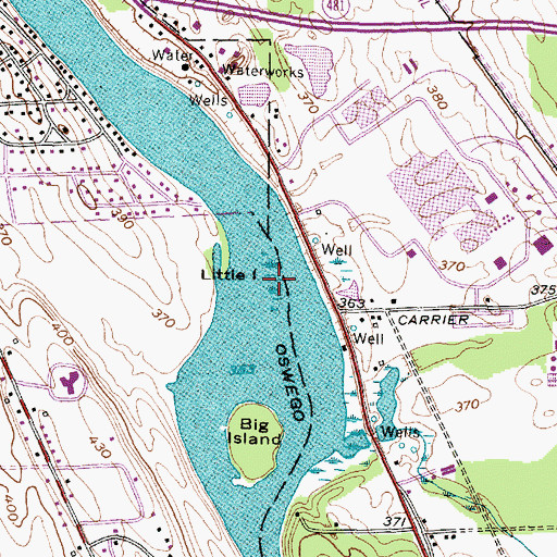 Topographic Map of Little Island, NY