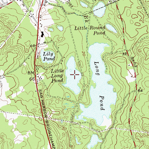 Topographic Map of Little Long Pond, NY