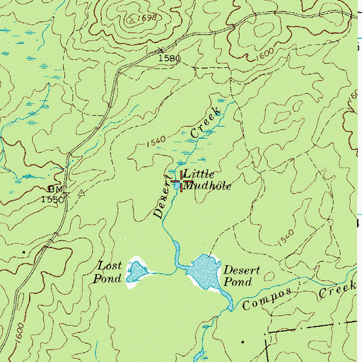 Topographic Map of Little Mudhole, NY
