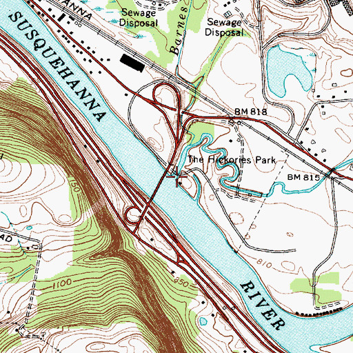 Topographic Map of Little Nanticoke Creek, NY