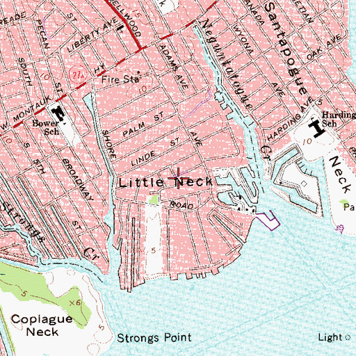 Topographic Map of Little Neck, NY