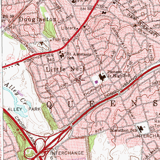 Topographic Map of Little Neck, NY